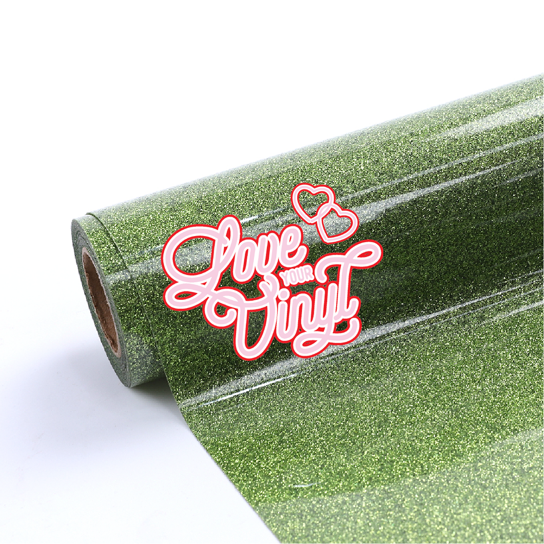 Lime Green Glitter Heat Transfer Vinyl