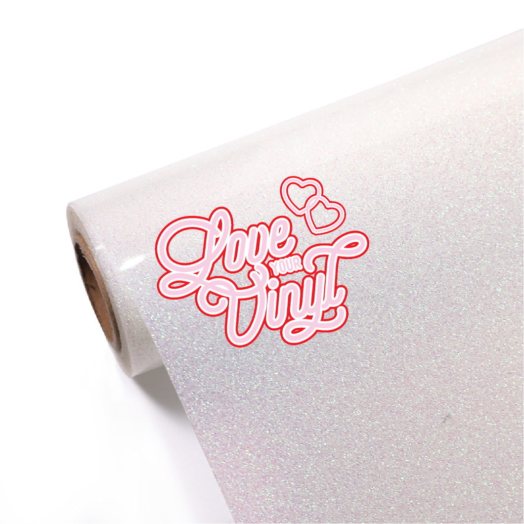 Rainbow White Glitter Heat Transfer Vinyl
