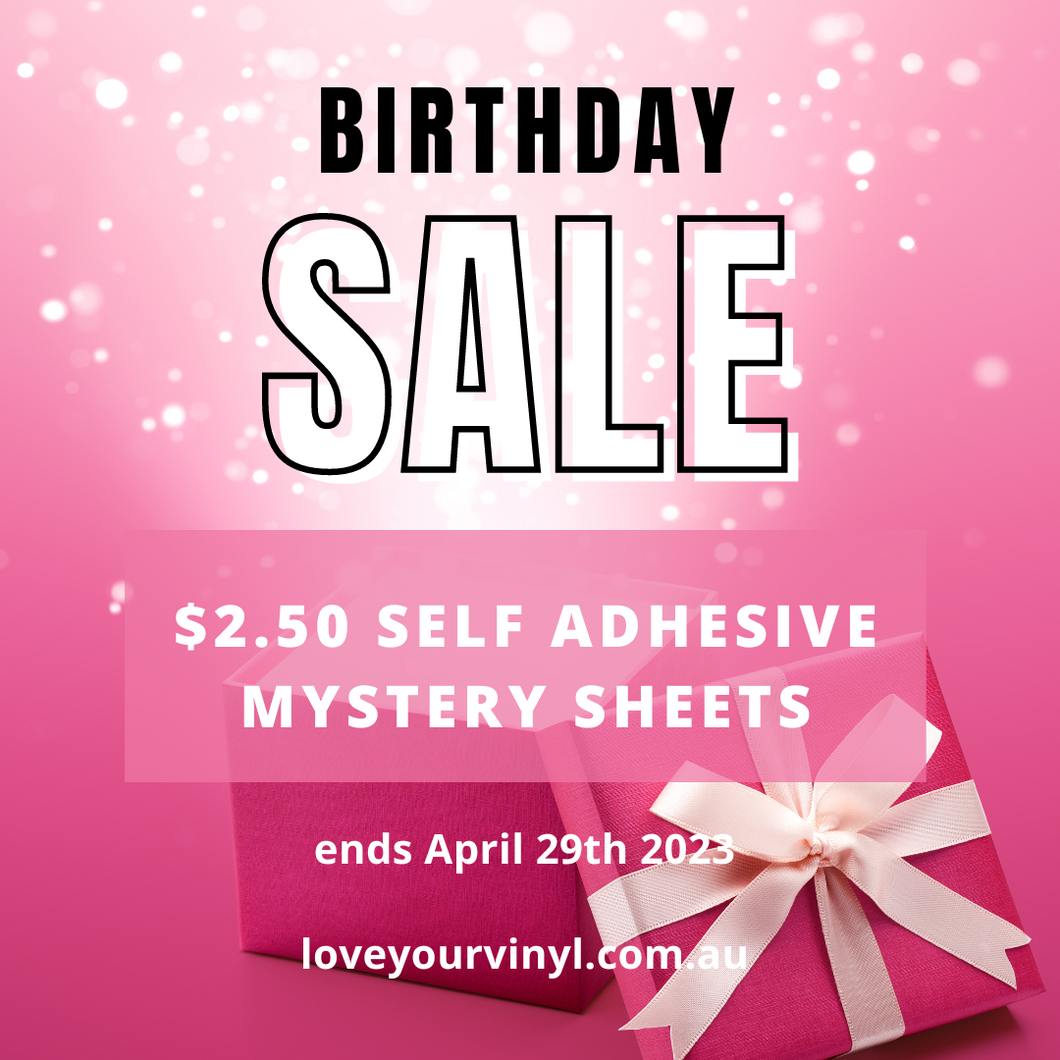 $2.50 Birthday Mystery Sheets - Self Adhesive