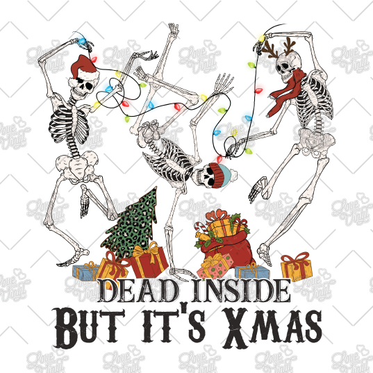 Christmas Skeleton Dead Inside Decal LYVD_186