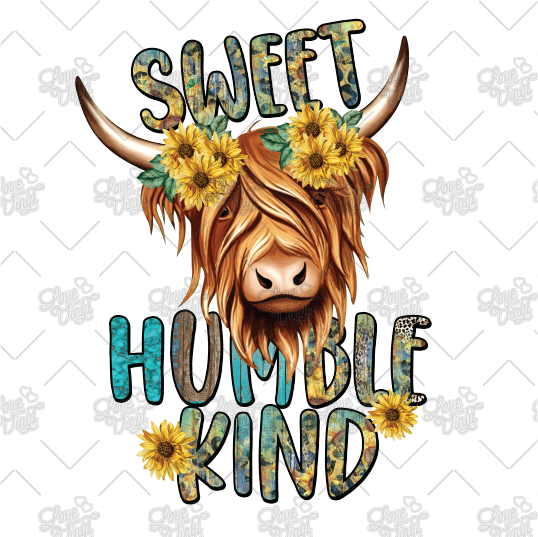 Sweet Humble Kind Highland Cow Decal LYVD_205