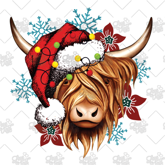 Christmas Highland Cow Decal LYVD_208