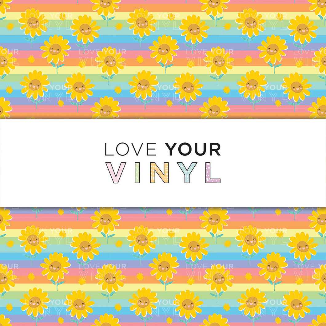 Rainbow Sunflower Patterned Vinyl LYV_1521