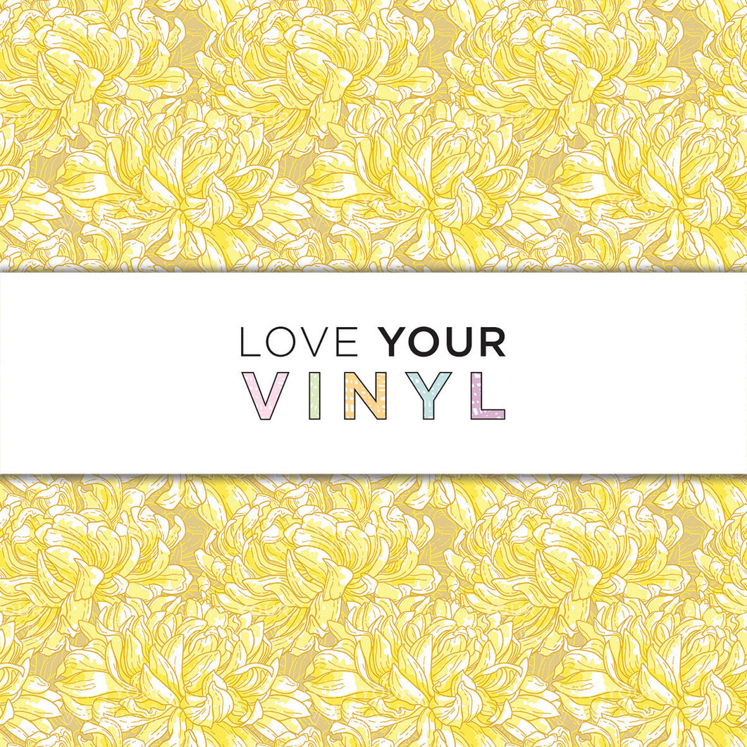 Yellow Floral Patterned Vinyl LYV_1530
