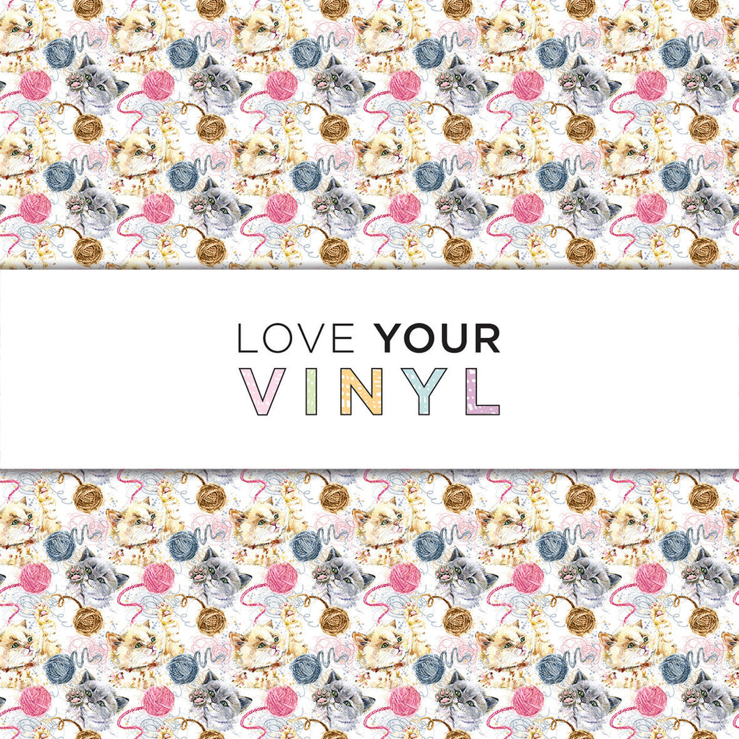 Kitten Patterned Vinyl LYV_1553