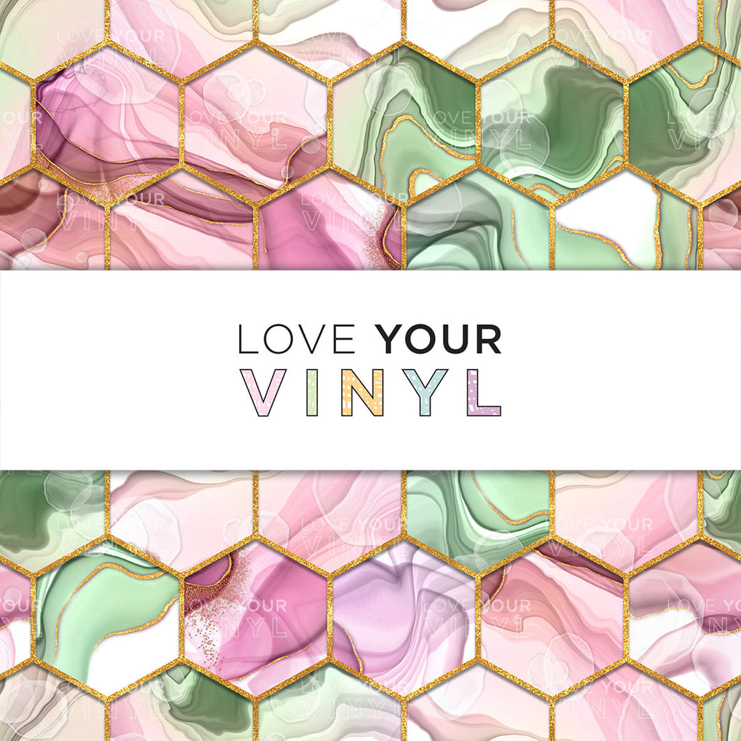 Marble Hexagon Patterned Vinyl LYV_1590