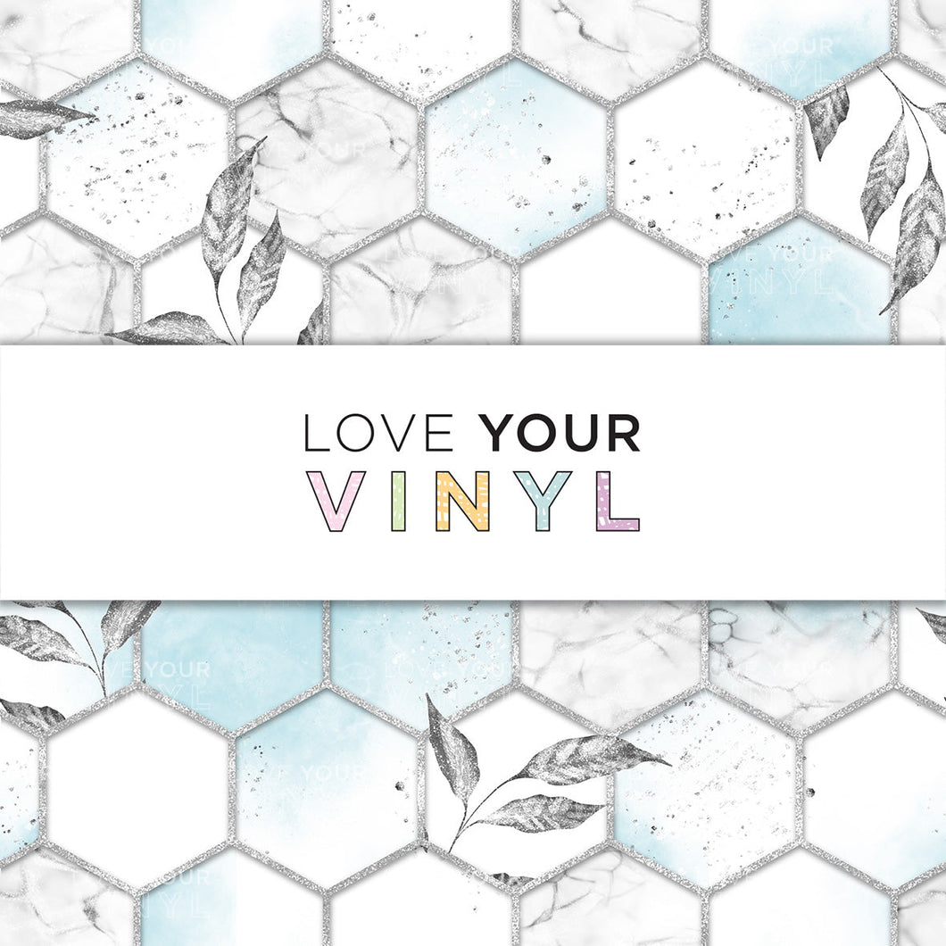 Blue Marble Hexagon Patterned Vinyl LYV_1591