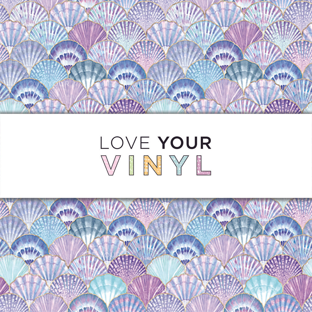 Watercolour Sea Shells Patterned Vinyl LYV_1597