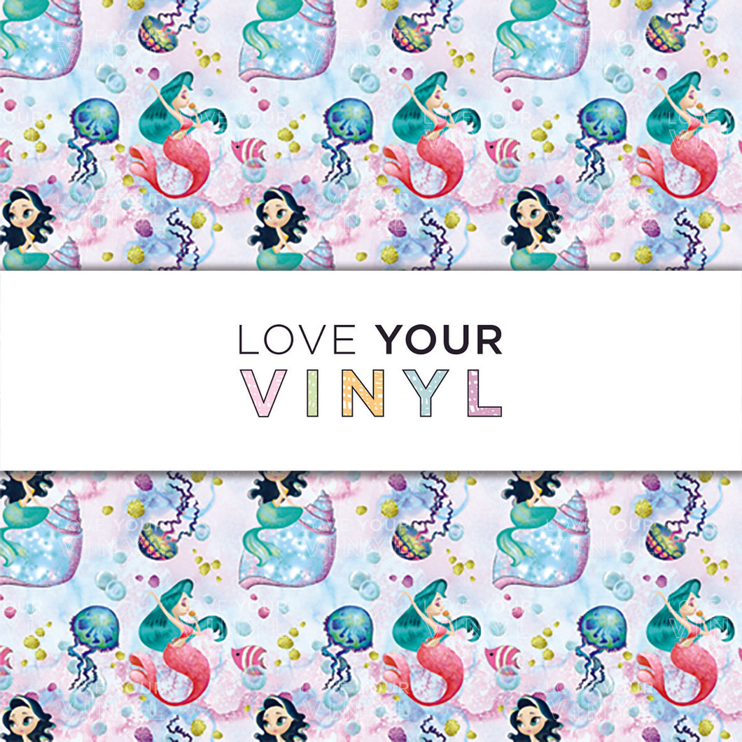 Watercolour Mermaid Patterned Vinyl LYV_1599
