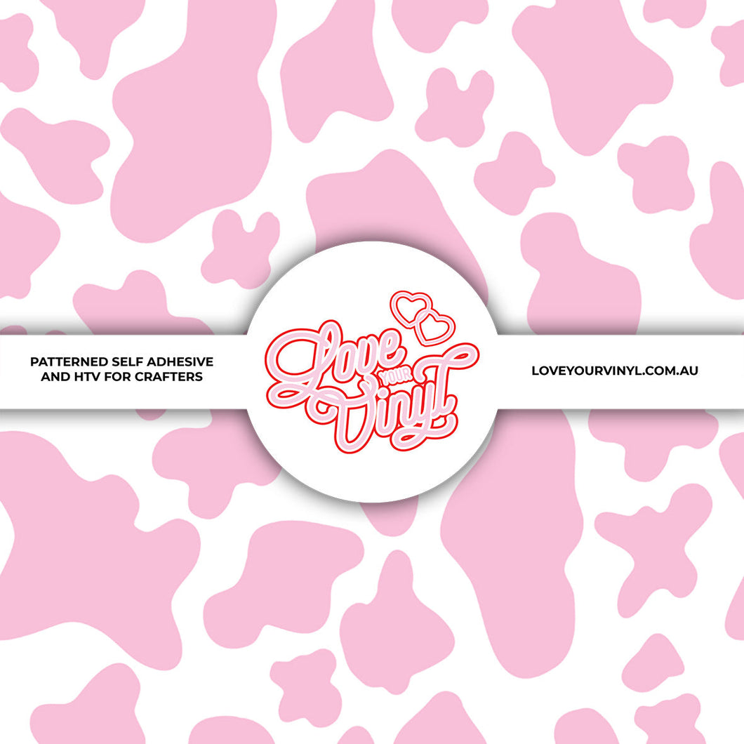 Pink Cow Print Patterned Vinyl LYV_1611