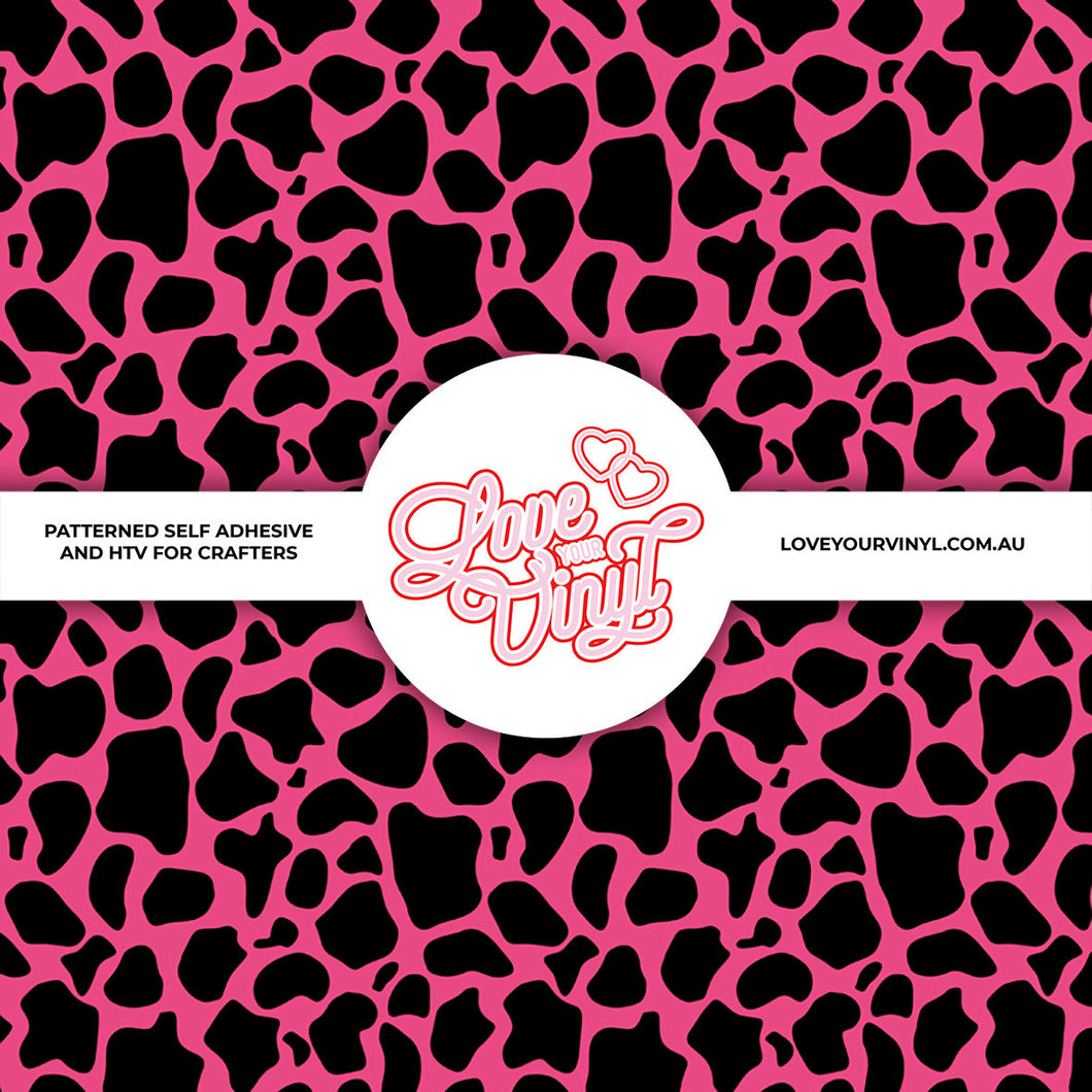 Pink Cow Print Patterned Vinyl LYV_1628