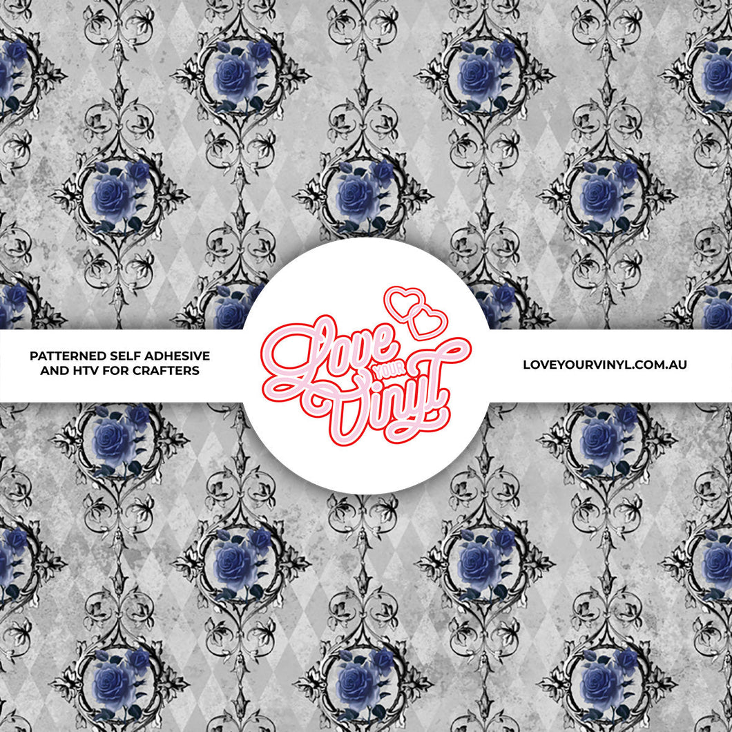 Purple Roses Patterned Vinyl LYV_1644