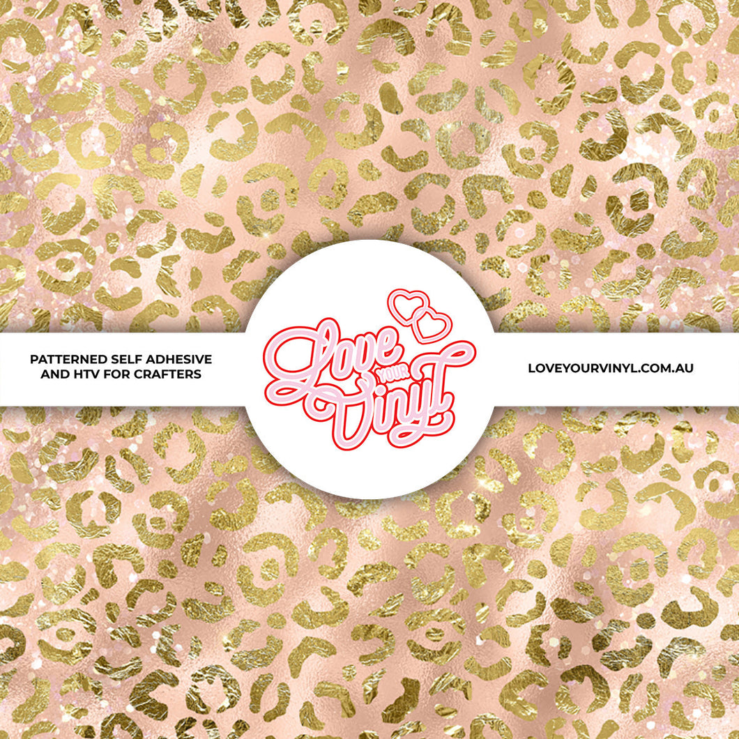 Gold Leopard Print Patterned Vinyl LYV_1693