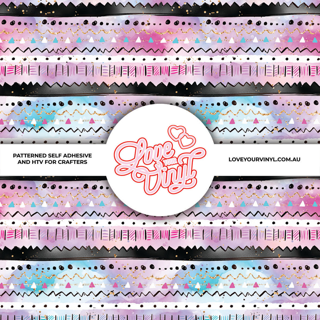 Abstract Pastel Tribal Patterned Vinyl LYV_1745