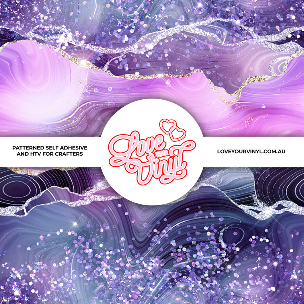 Abstract Purple Glitter Patterned Vinyl LYV_1746