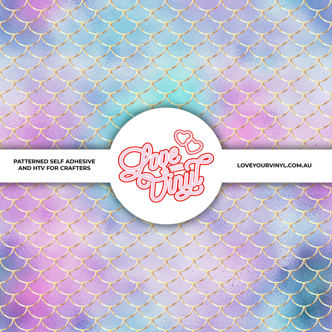 Pastel Mermaid Scales Patterned Vinyl LYV_1754