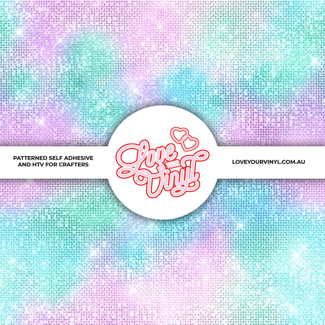 Pink Green Glitter Sequin Patterned Vinyl LYV_1770