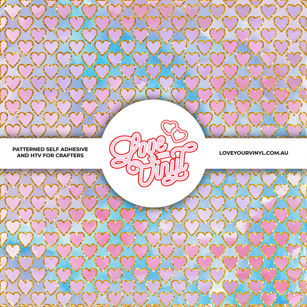 Pastel Hearts Patterned Vinyl LYV_1781