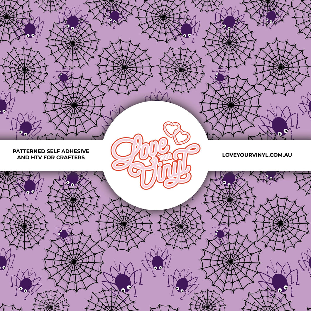 Halloween Purple Spider Webs Patterned Vinyl LYV_1801