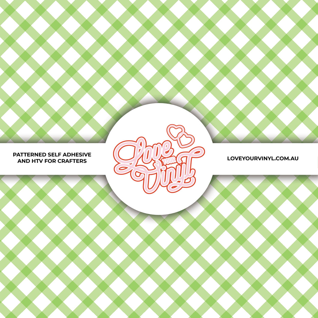 Halloween Lime Green Plaid Patterned Craft Vinyl LYV_1821
