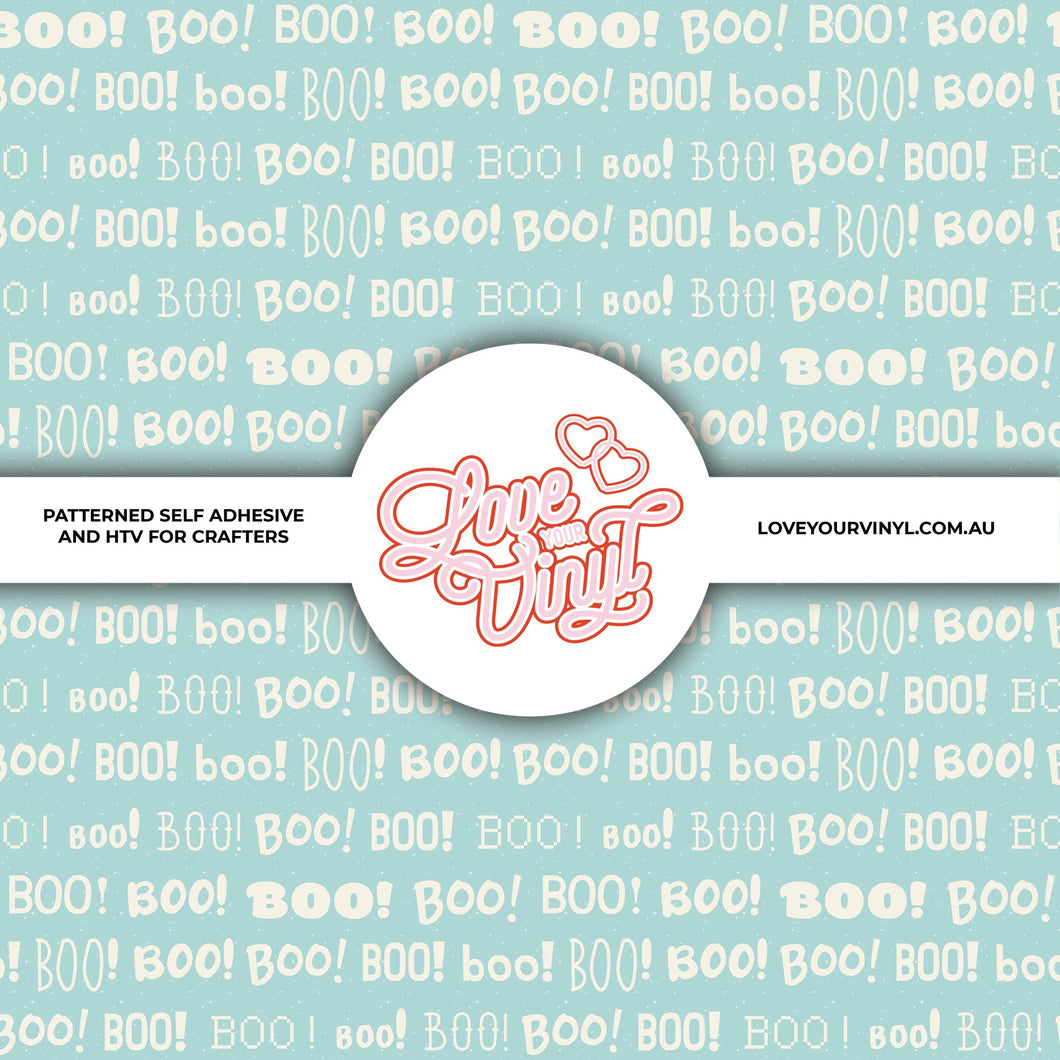 Halloween Blue Boo Patterned Vinyl LYV_1827