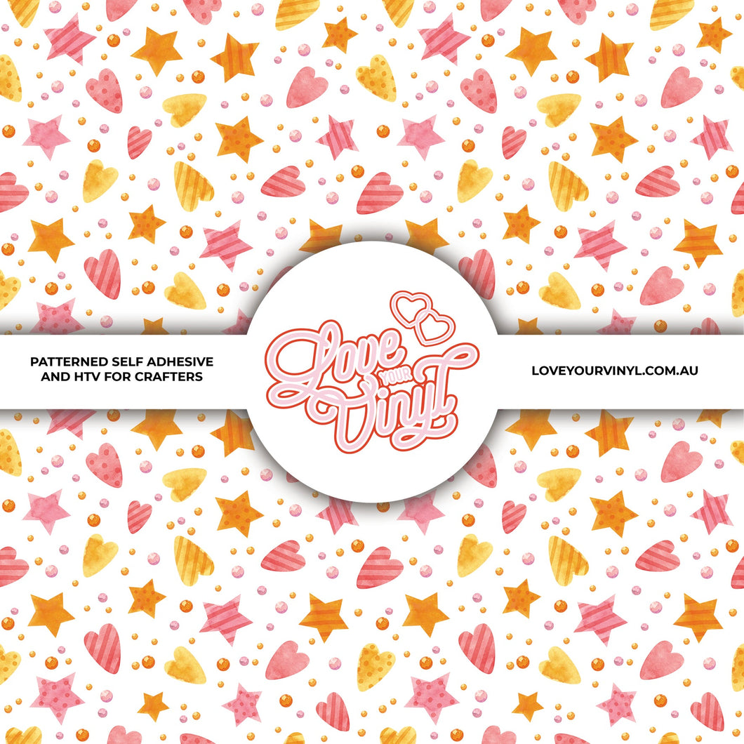 Halloween Stars and Hearts Candy Patterned Craft Vinyl LYV_1836