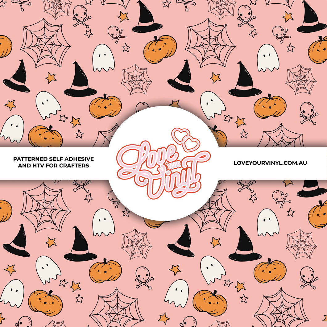 Halloween Pastel Pumpkin Cute Patterned Craft Vinyl LYV_1839