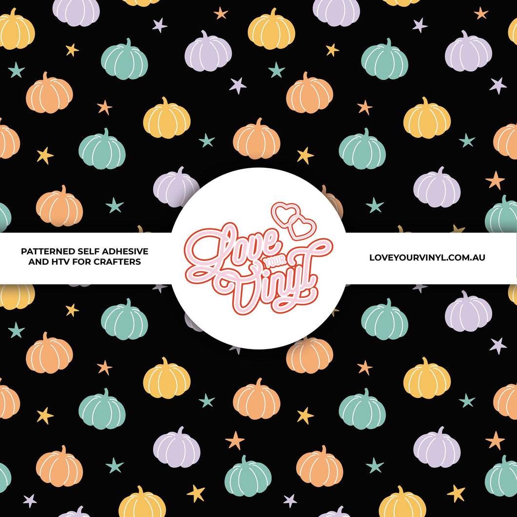 Halloween Pastel Pumpkins Patterned Craft Vinyl LYV_1843