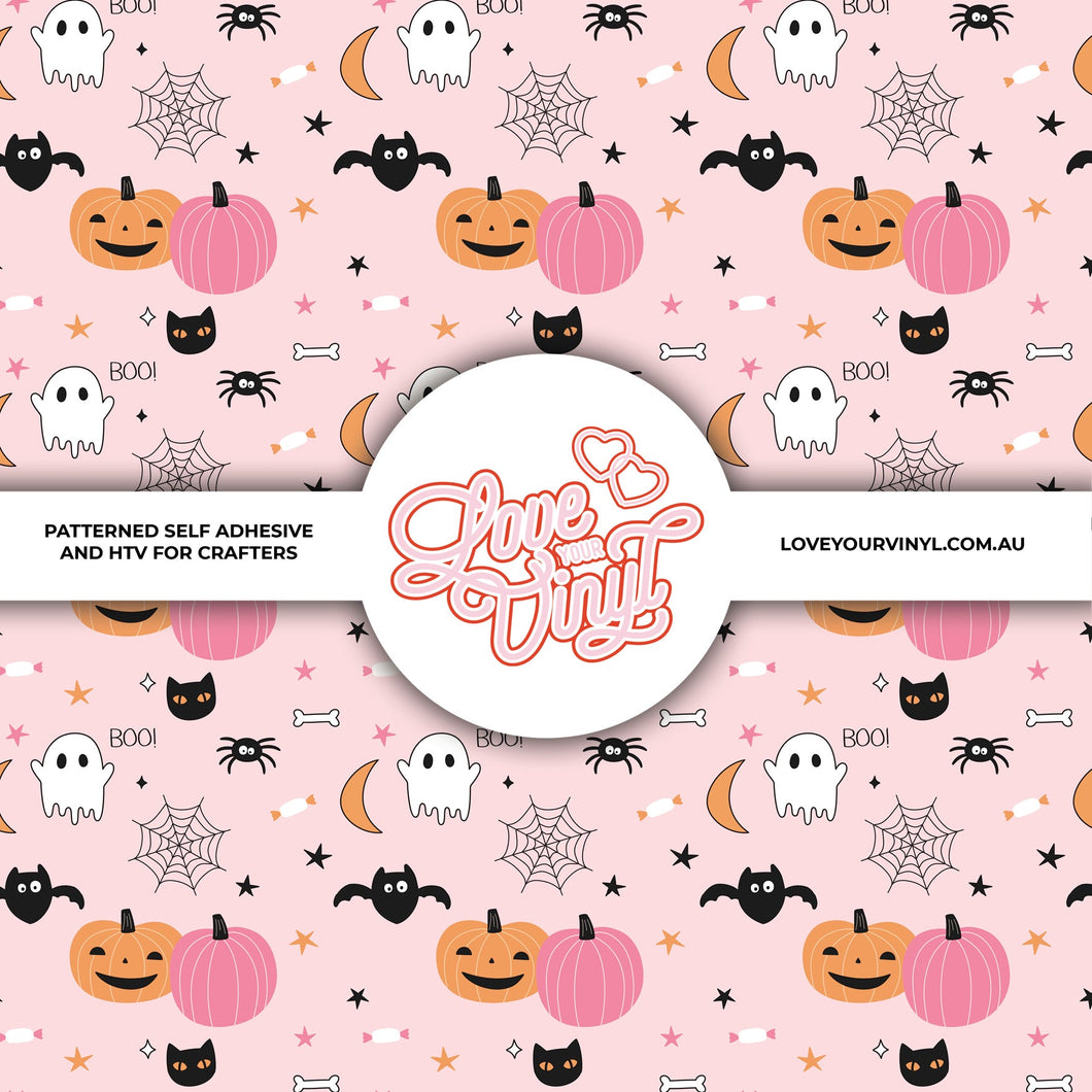 Halloween Cutie Pumpkins & Ghosts Patterned Craft Vinyl LYV_1845