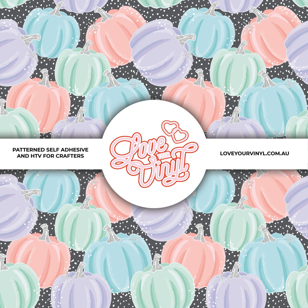 Halloween Pastel Pumpkins Patterned Craft Vinyl LYV_1856