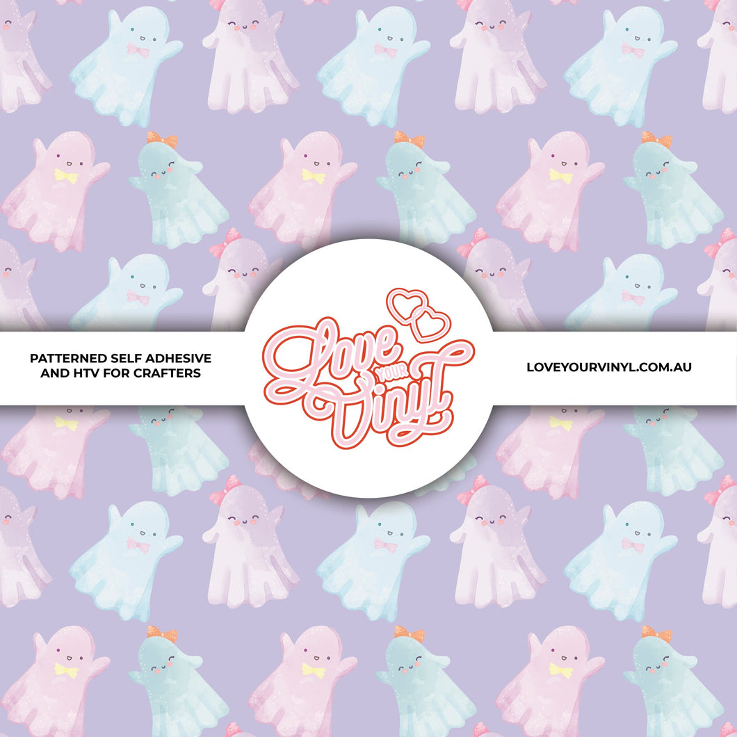 Halloween Pastel Cutie Ghosts Patterned Craft Vinyl LYV_1860