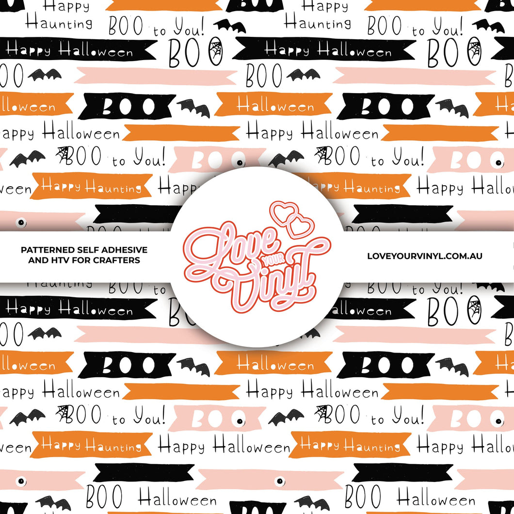 Halloween Boo Type Banners Patterned Vinyl LYV_1889