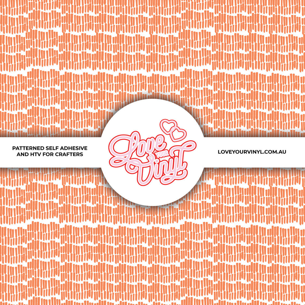 Peach Dashes Patterned Vinyl LYV_1918