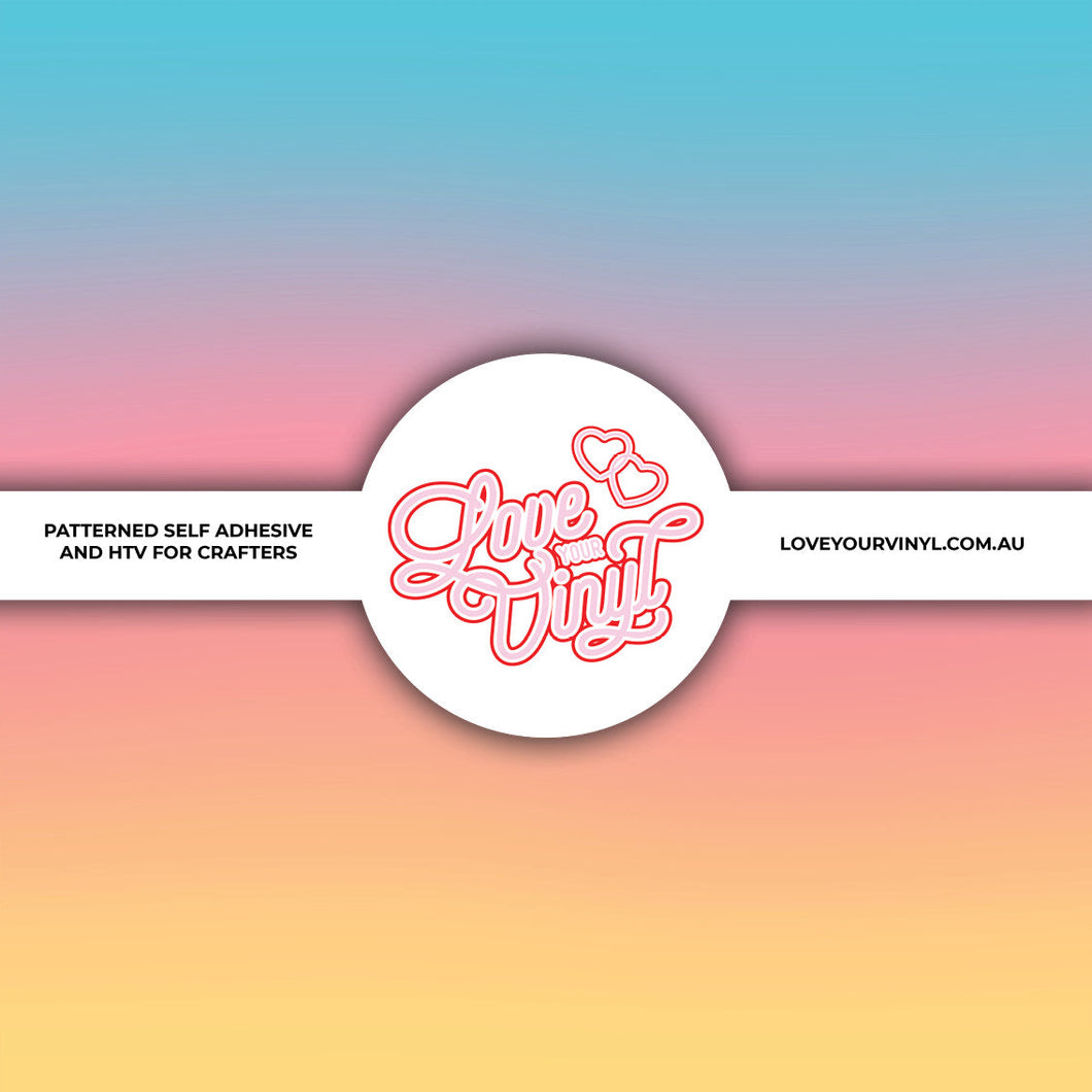 Yellow Pink Blue Ombre Patterned Vinyl LYV_1936