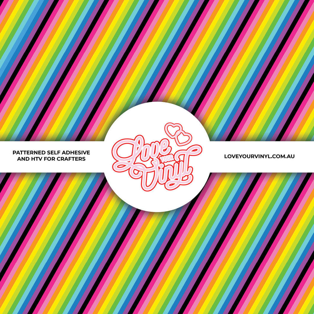 Rainbow Stripes Patterned Vinyl LYV_1950