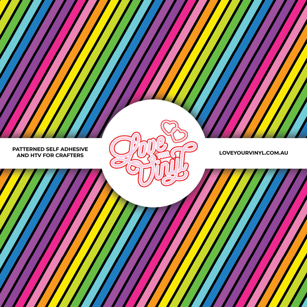 Rainbow Stripes Patterned Vinyl LYV_1951