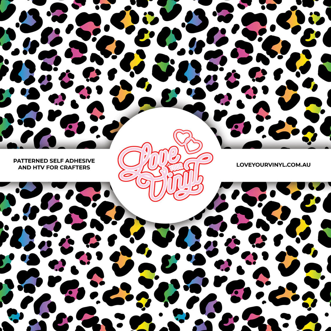 Rainbow Leopard Print Patterned Vinyl LYV_1991