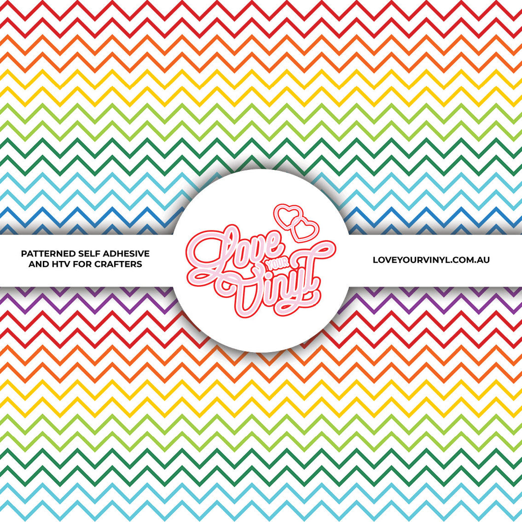 Rainbow Chevron Patterned Vinyl LYV_2008