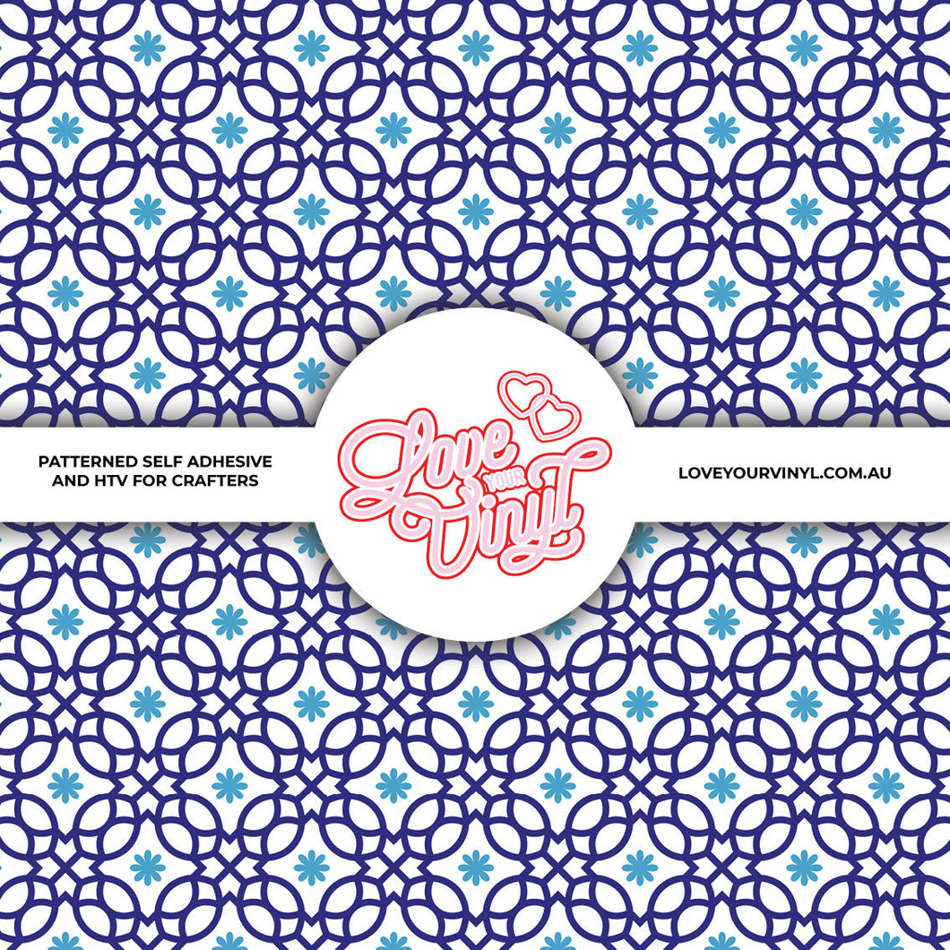 Blue Tile Patterned Vinyl LYV_2029
