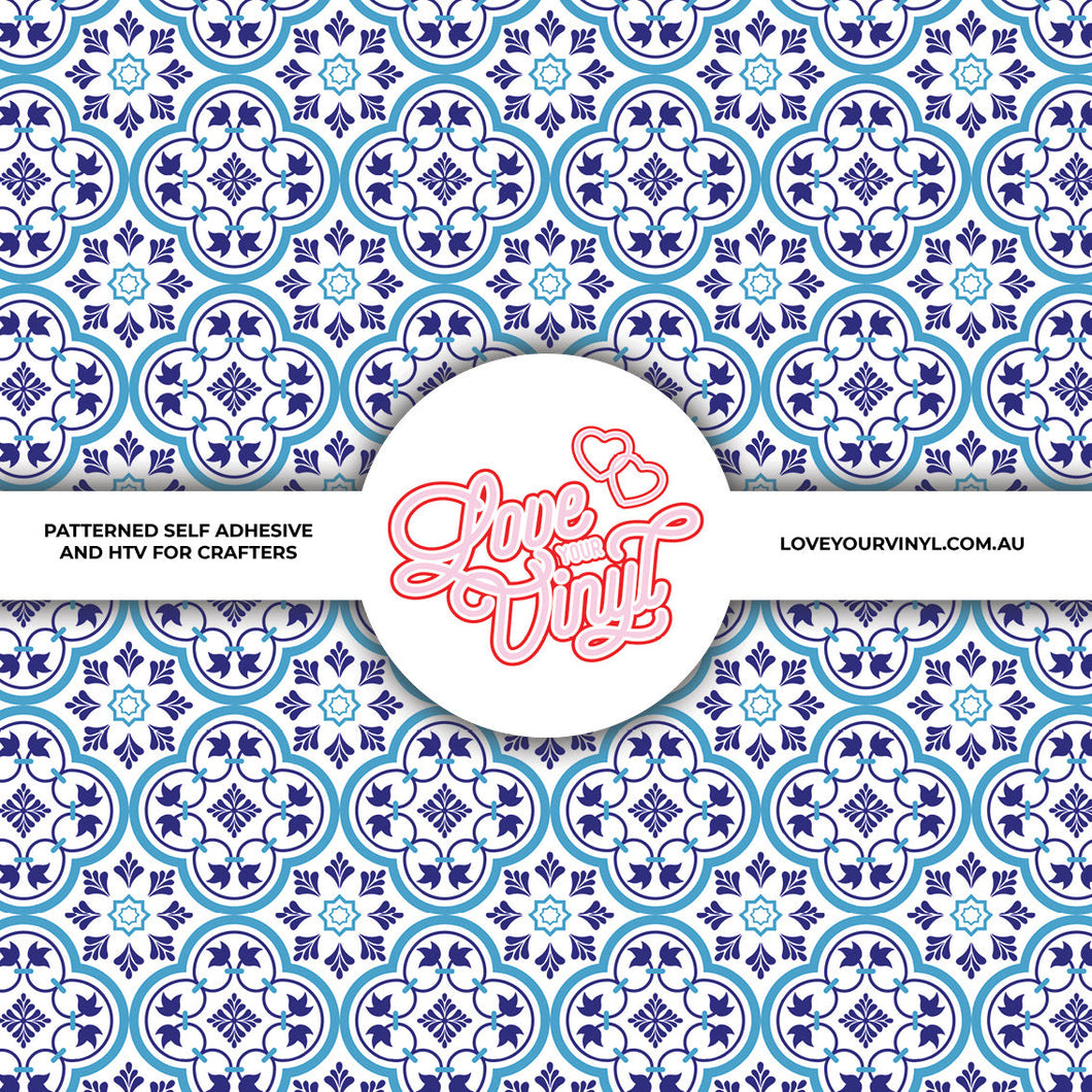 Blue Tile Patterned Vinyl LYV_2033