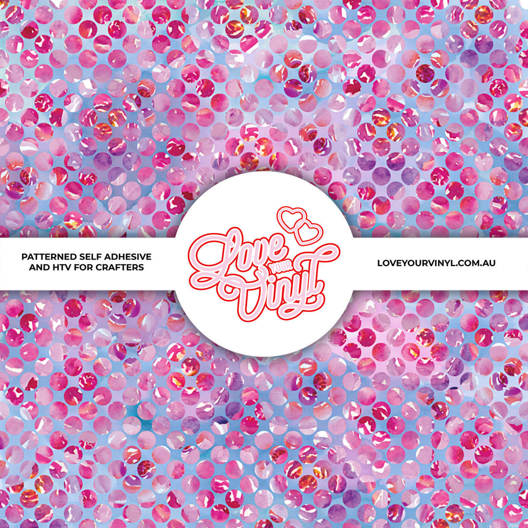 Abstract Spots Floral Patterned Vinyl LYV_204