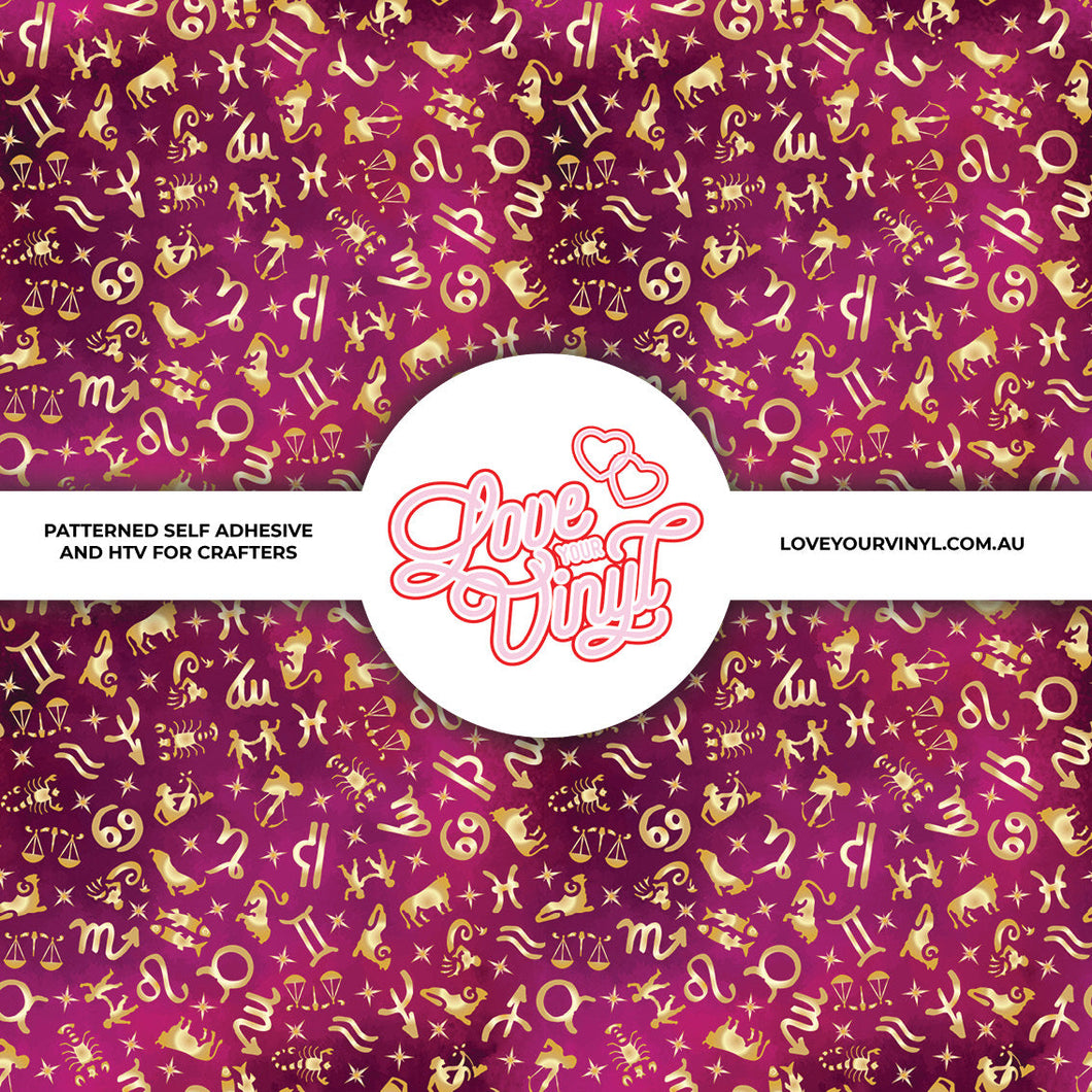 Pink Astrology Patterned Vinyl LYV_2066