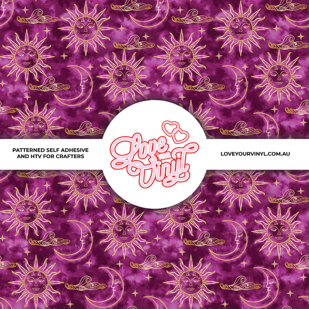 Pink Sun and Moon Patterned Vinyl LYV_2070