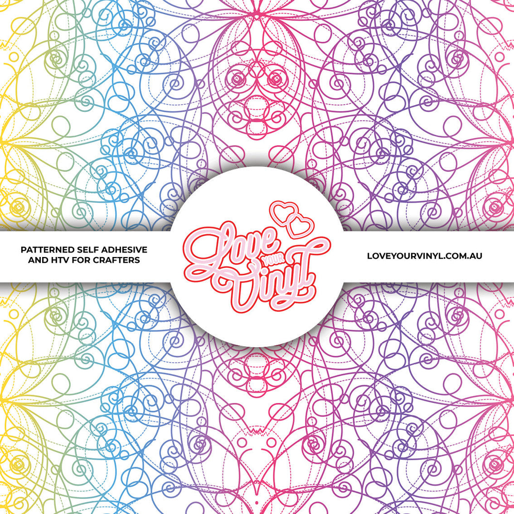 Rainbow Mandala Patterned Vinyl LYV_2083