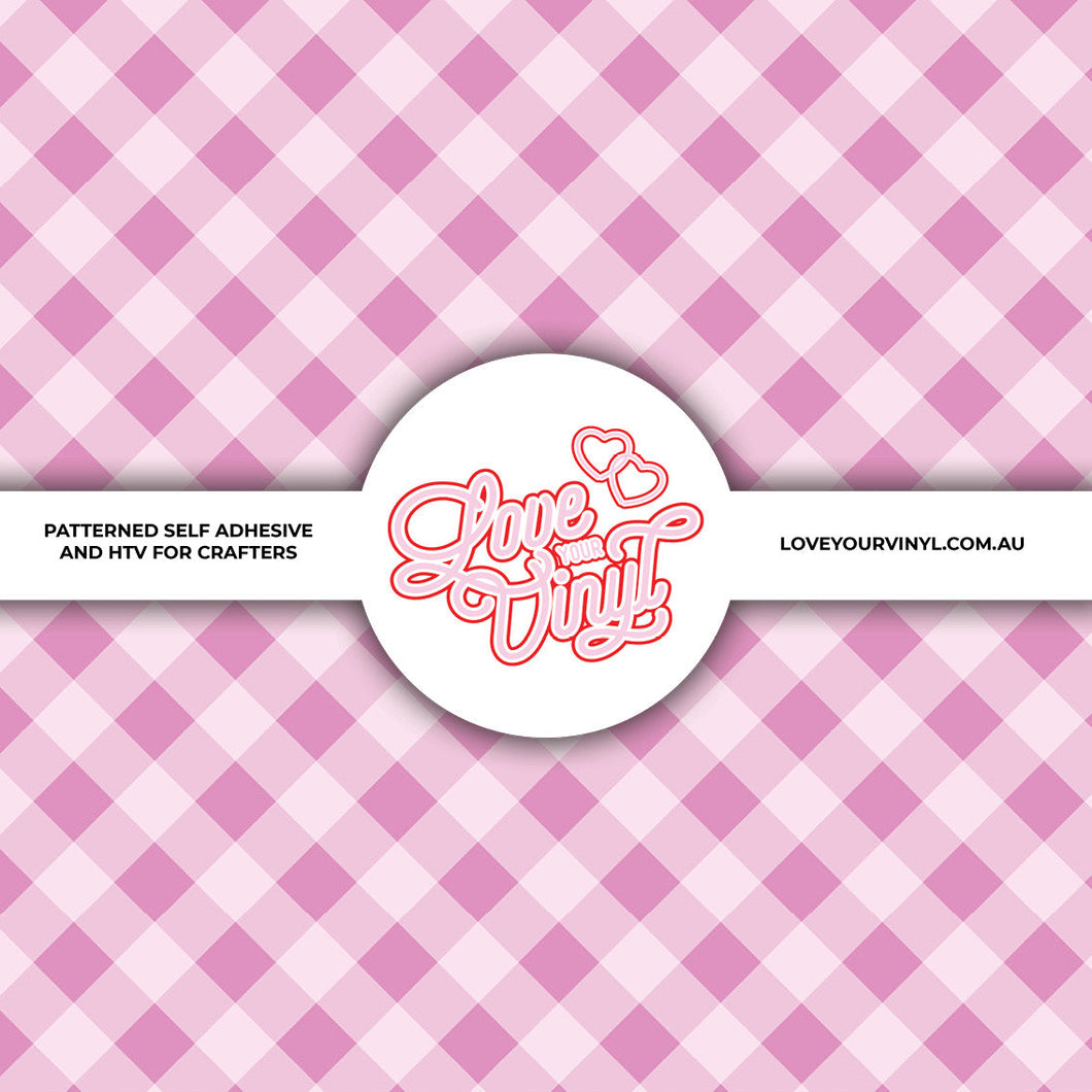 Pink Check Patterned Vinyl LYV_2102