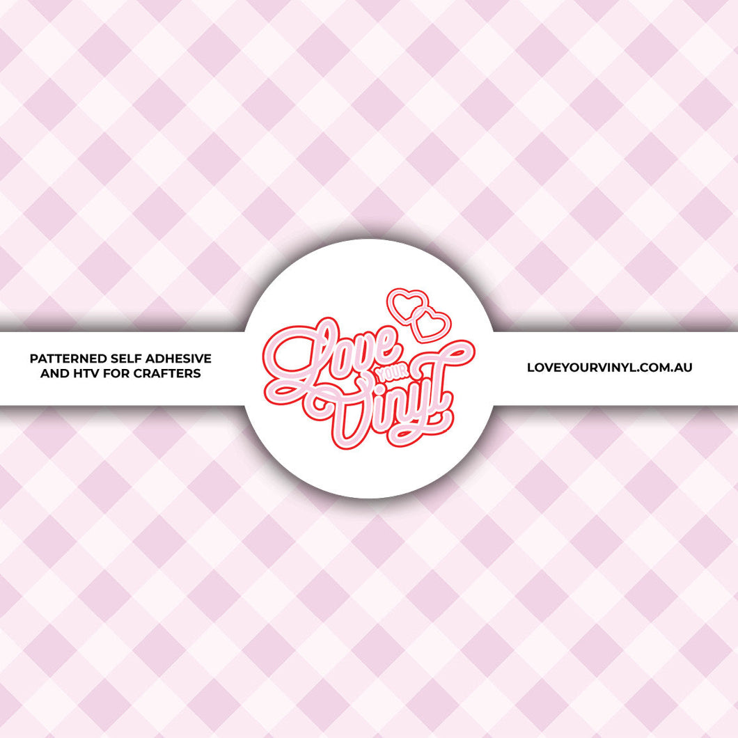Pastel Pink Check Patterned Vinyl LYV_2103