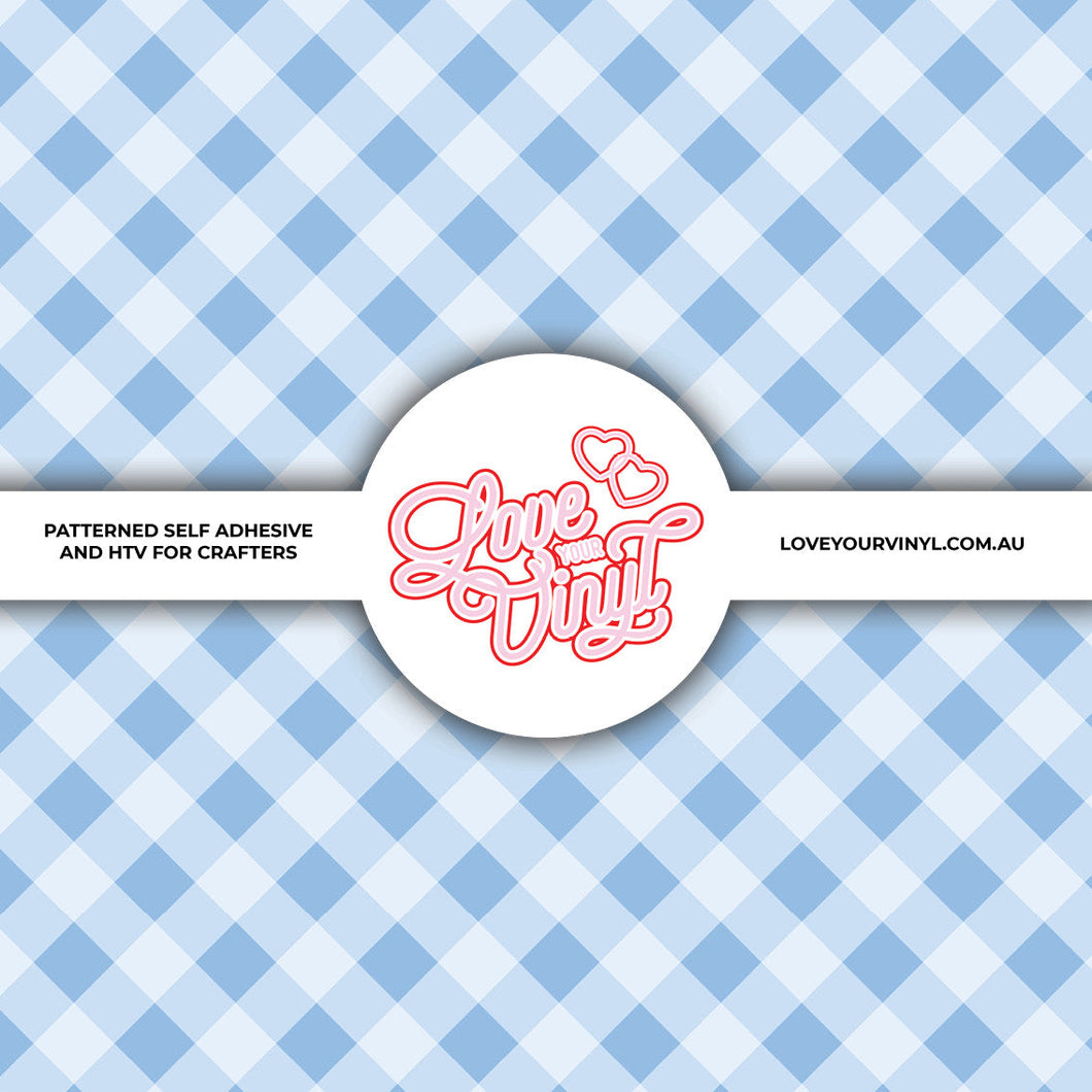 Pastel Blue Check Patterned Vinyl LYV_2104