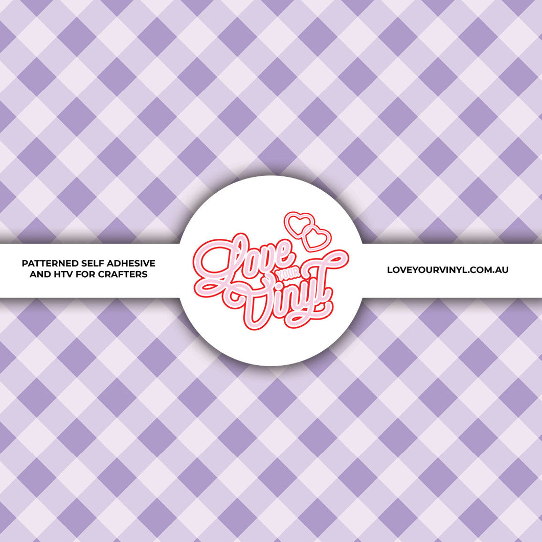 Pastel Purple Check Patterned Vinyl LYV_2105