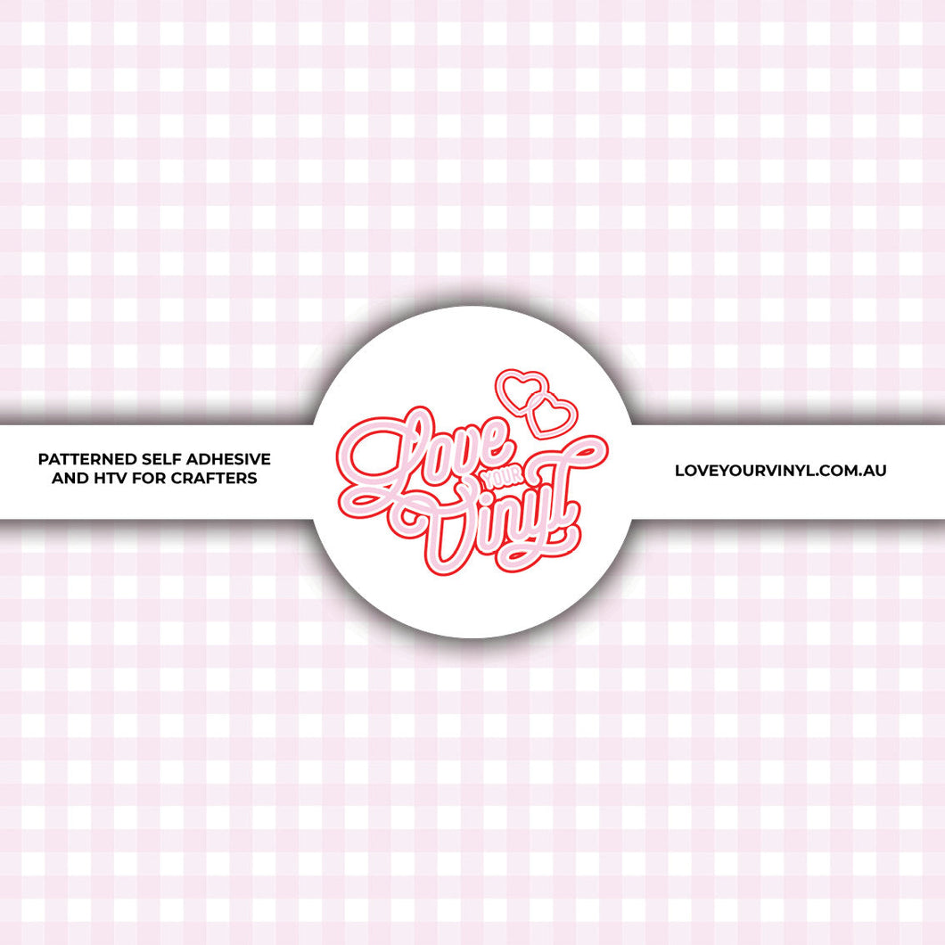 Pastel Gingham Pink Patterned Vinyl LYV_2108