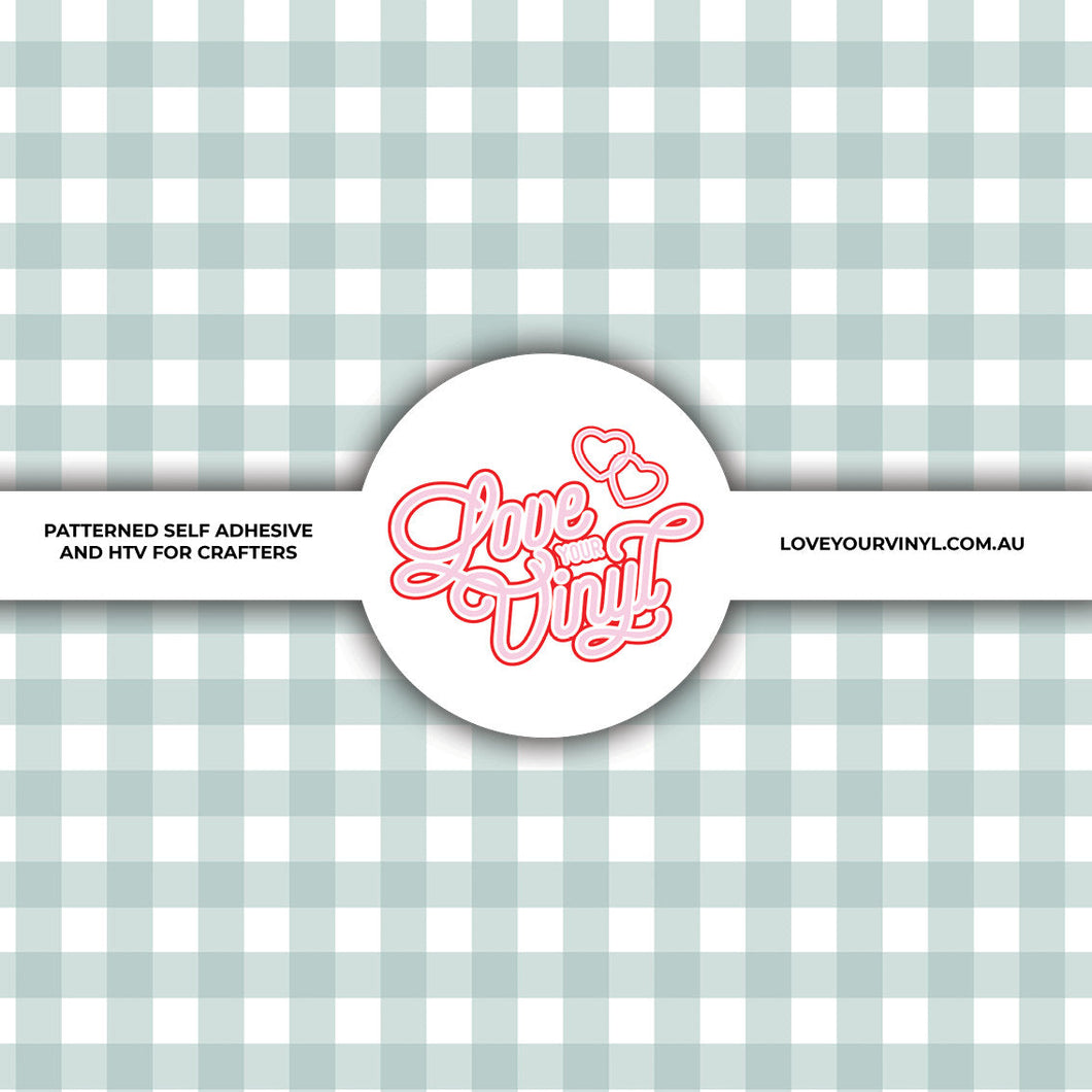 Sage Gingham Patterned  Vinyl LYV_2113